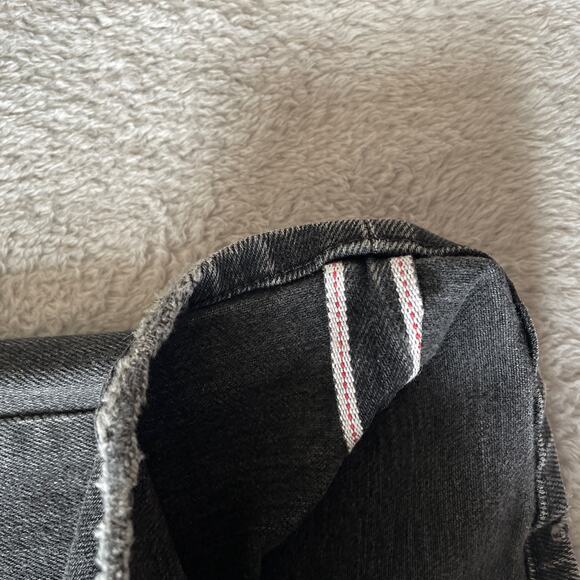 Baldwin Kansas City Jeans 32 Grey Selvedge Henley Rango Slim Straight Button Fly - Picture 3 of 14